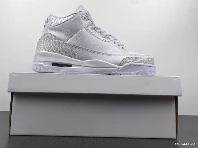 MaikeSneakers PS Retro 3 Jordan Air 'Triple White' 429487-111 0505